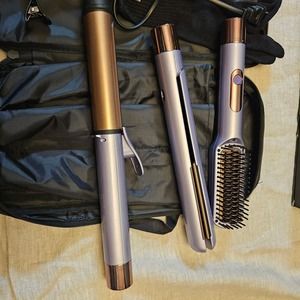 3 in 1 Hair Set 1'' Flat Iron,1.25'' Curling Iron Hair Straightener Brush